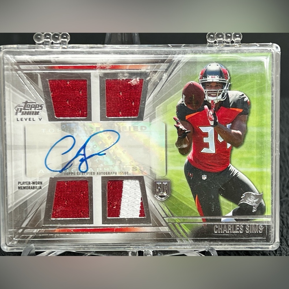 2014 Topps Prime Level 5 Auto Relic Charles Sims #PV-CS Rookie Auto RC